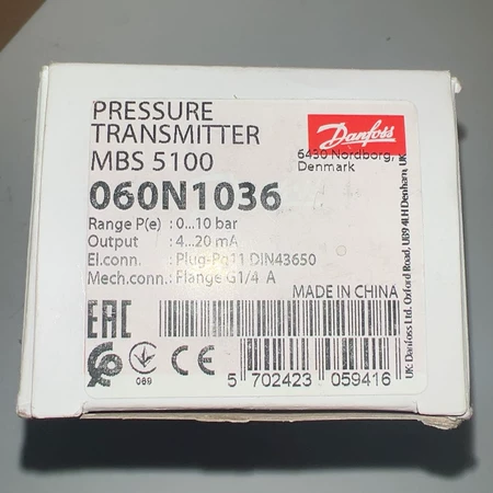 Danfoss MBS 5100 Pressure Sensor Model 060N10