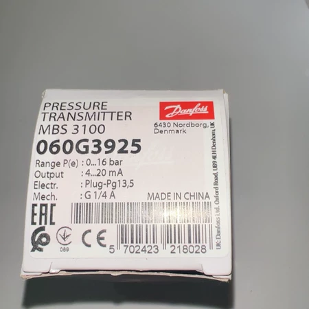 Danfoss Pressure Sensor MBS 3100 060G3925