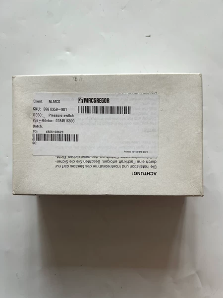 MacGregor DS302 Pressure Switch