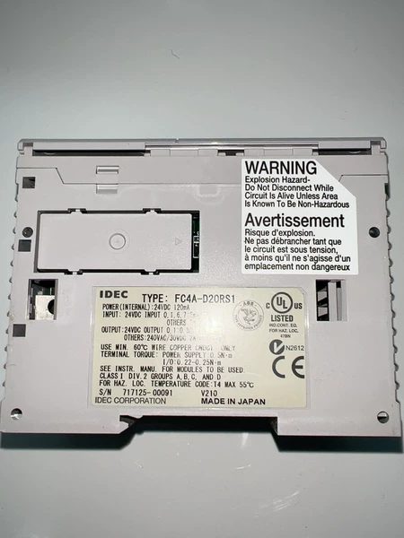 WARNING TYPE FC4A-D20RSI Marine Spare Part
