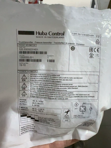 Huba Control Pressure Transmitter Model 520.930S03